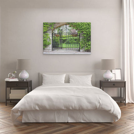 Canvas schilderij slaapkamer Hek naar het Park