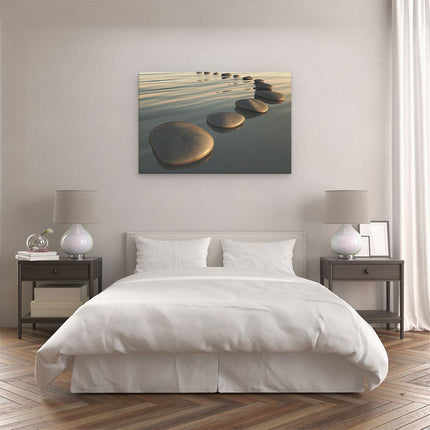 Canvas schilderij slaapkamer Stenen in Water