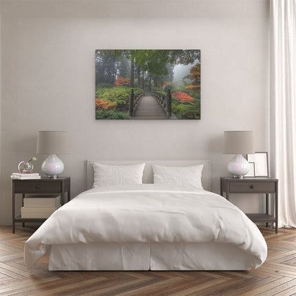 Canvas schilderij slaapkamer Japanse brug