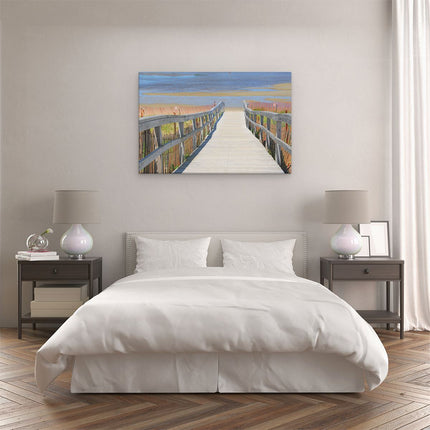 Canvas schilderij slaapkamer Steiger naar 't Strand