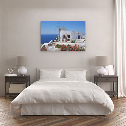 Canvas schilderij slaapkamer Griekse Molen