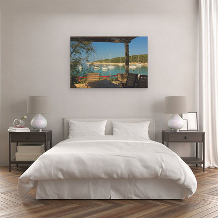 Canvas schilderij slaapkamer Haven in de Avond