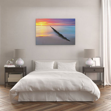Canvas schilderij slaapkamer Ondergaande Zon