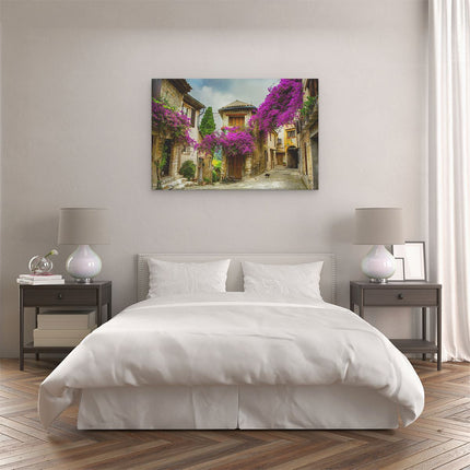 Canvas schilderij slaapkamer Frans Dorpje