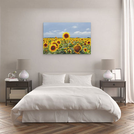 Canvas schilderij slaapkamer Zonnebloemen