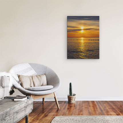 Canvas Schilderij Kamer Zonsondergang In De Zee