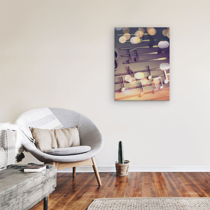 Canvas Schilderij Kamer Illustratie Van Muzieknoten - Abstract