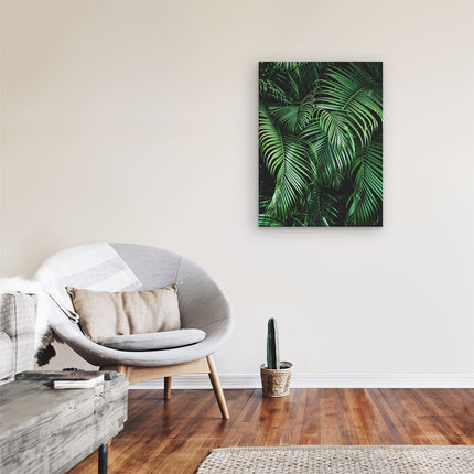 Canvas Schilderij Kamer Tropische Palm Bladeren - Groen