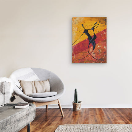 Canvas Schilderij Kamer Abstracte Kunst - Dansend Afrikaans Paar