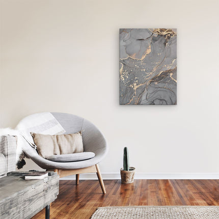 Canvas Schilderij Kamer Abstracte Luxe Kunst van Marmer met Goud