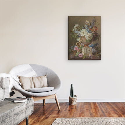 Canvas Schilderij Kamer Bloemstilleven met Albasten Vaas - Gerard van Spaendonck