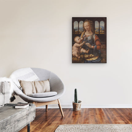 Canvas Schilderij Kamer Madonna met de Anjer - Leonardo da Vinci