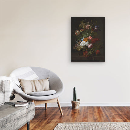 Canvas Schilderij Kamer Vaas met Bloemen - Rachel Ruysch