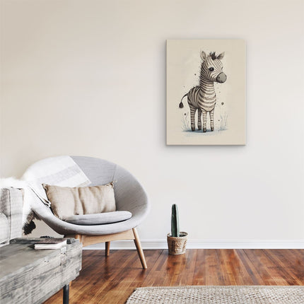 Canvas Schilderij Kamer Schattige Zebra