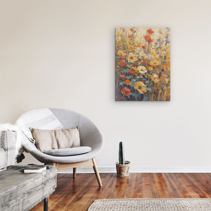Canvas Schilderij Kamer Kunstwerk van Bloemen in een Veld