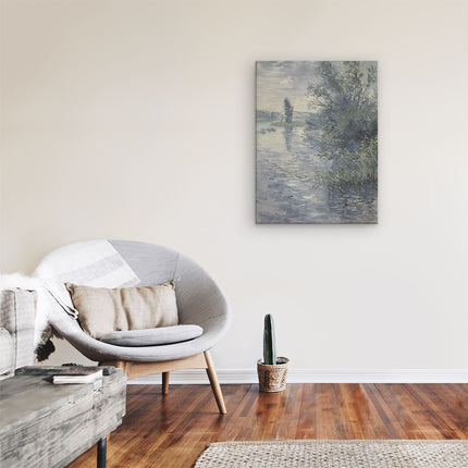 Canvas Schilderij Kamer Kunstwerk van een Rivier en Bomen