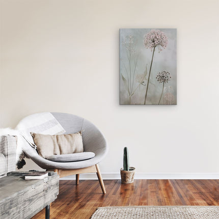 Canvas Schilderij Kamer Roze Bloemen in een Veld