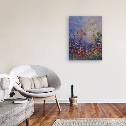 Canvas Schilderij Kamer Kleurrijke Bloemen in een Veld