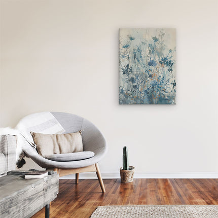 Canvas Schilderij Kamer Aquarelkunstwerk van Blauwe Bloemen