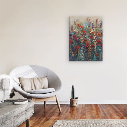 Canvas Schilderij Kamer Kunstwerk van Bloemen in een Veld