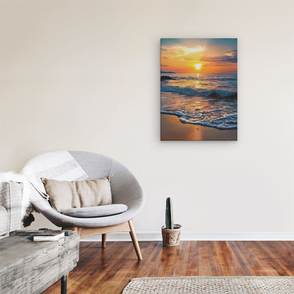 Canvas Schilderij Kamer Zonsondergang op een Strand