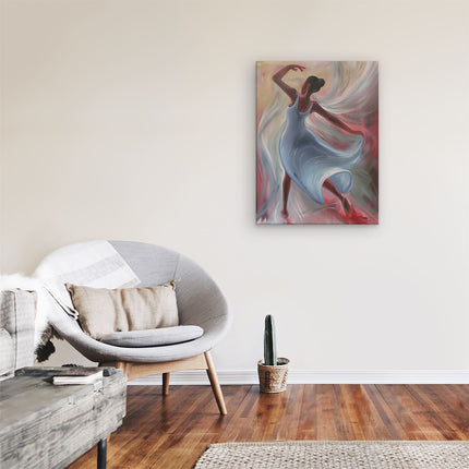 Canvas Schilderij Kamer Danseres in een Blauwe Jurk