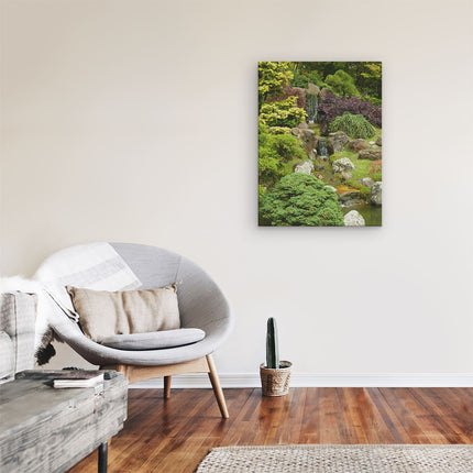 Canvas Schilderij Kamer Waterval door Rijke Begroeiing