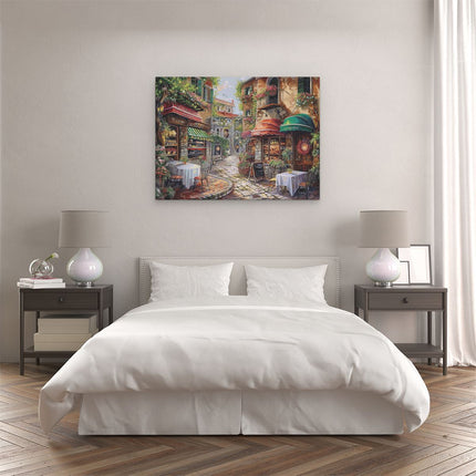 Canvas Schilderij Slaapkamer Kunstwerk van een Straat in Italië