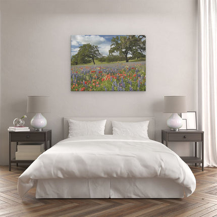 Canvas Schilderij Slaapkamer Veld met Wilde Bloemen in Texas