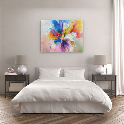 Canvas Schilderij Slaapkamer Abstract Kunstwerk van een Bloem