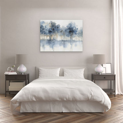 Canvas Schilderij Slaapkamer Aquarelkunstwerk van Bomen