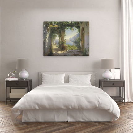 Canvas Schilderij Slaapkamer Boog die naar het Water Leidt