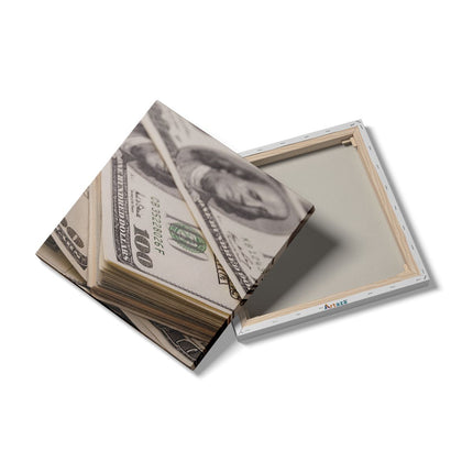 Canvas schilderij detail Dollar Geld Briefjes