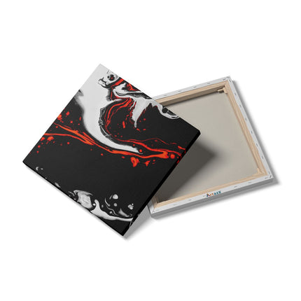 Canvas schilderij detail Abstracte Kunst - Zwart en Wit met Rood