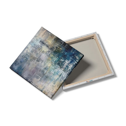Canvas schilderij detail Abstract Kunstwerk met Blauwe en Witte Kleuren