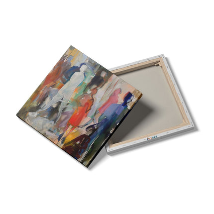 Canvas schilderij detail Kunstwerk van Mensen in een Menigte