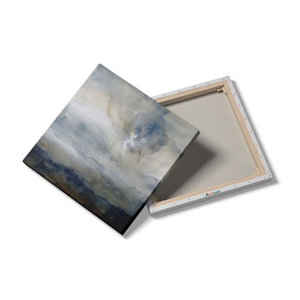 Canvas schilderij detail Abstract Kunstwerk met Blauwe en Witte Wolken