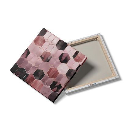 Canvas schilderij detail Roze en Zwart Geometrisch Patroon