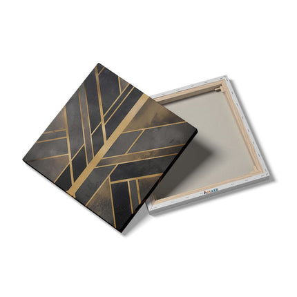 Canvas schilderij detail Zwart en Goud Art Deco Behang
