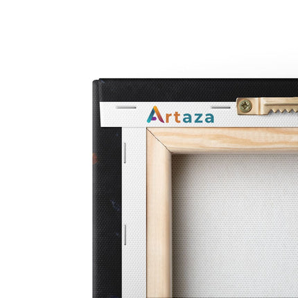 Canvas schilderij achterkant Dollar Lippen Met Goud