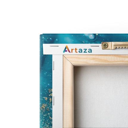 Canvas schilderij achterkant Abstracte Kunst Blauwe Oceaan