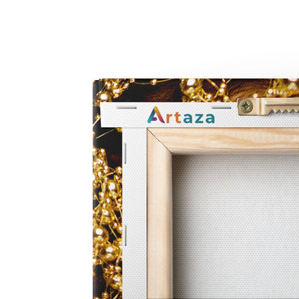 Canvas schilderij achterkant Gouden Meisje met Juwelen
