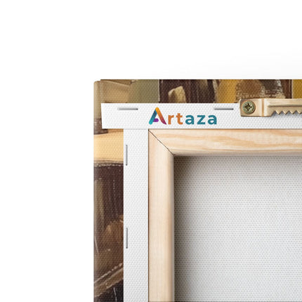 Canvas schilderij achterkant Kunstwerk van een Groep Muzikanten die Muziek Spelen