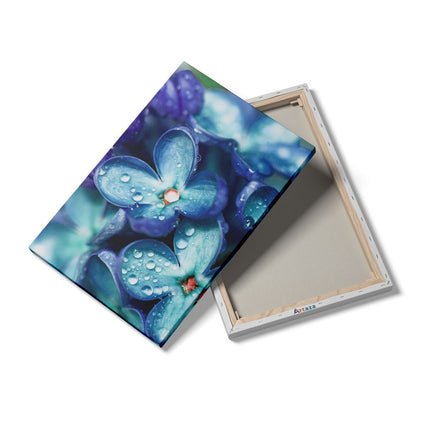 Canvas schilderij details Blauwe Lila Bloemen - Seringen