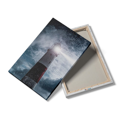 Canvas schilderij details Vuurtoren tijdens de Regen Storm