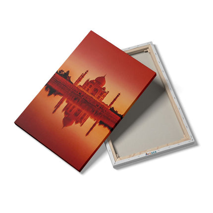Canvas schilderij details Taj Mahal bij Zonsondergang