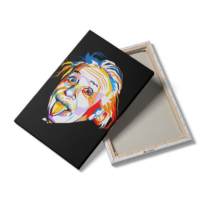 Canvas schilderij details Albert Einstein in Abstracte Kleuren