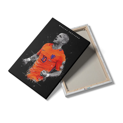 Canvas schilderij details Wesley Sneijder bij het Nederlands Elftal