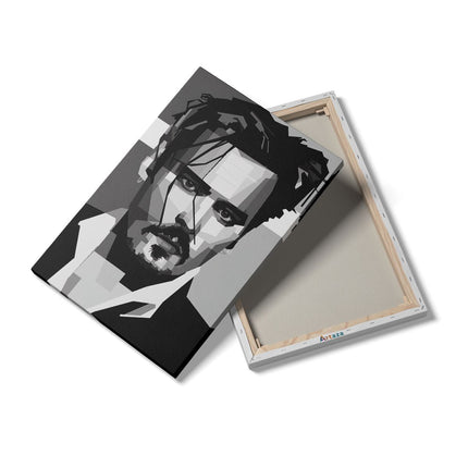 Canvas schilderij details Johnny Depp in het Zwart Wit