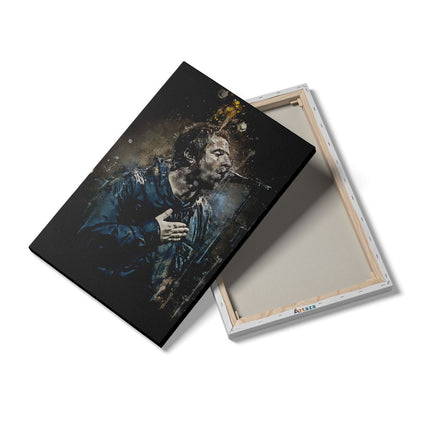Canvas schilderij details Liam Gallagher op Olieverf